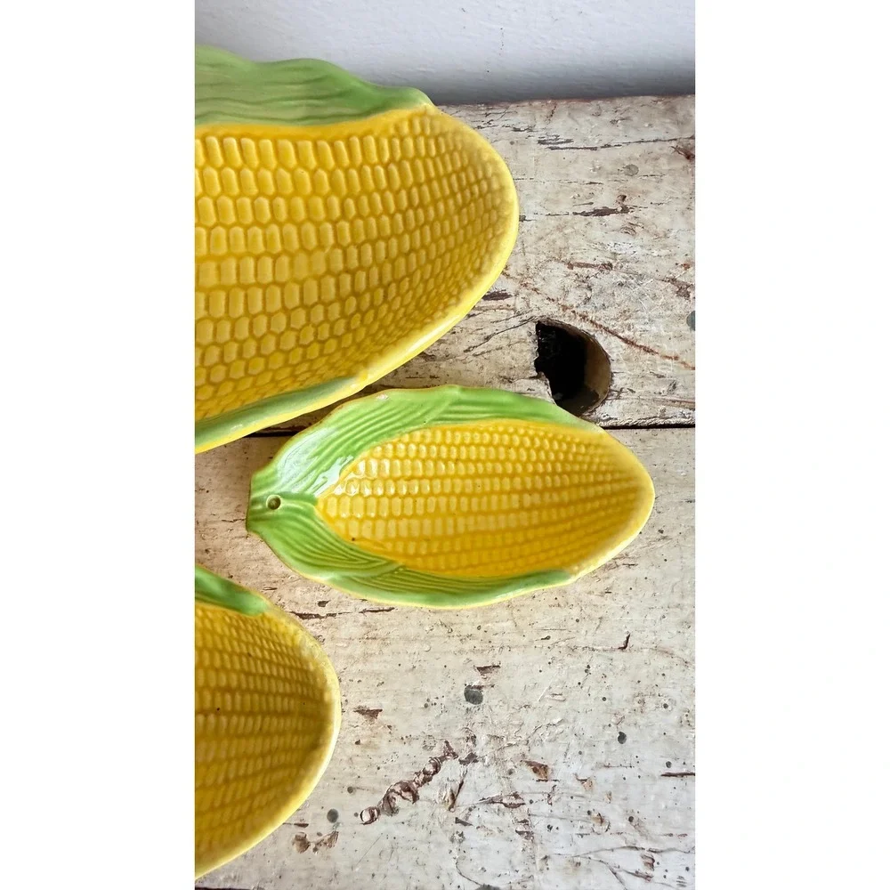 Vintage Weiss Hand Painted Corn Serving Bowls Set of 3 Brazil Yellow CSGC